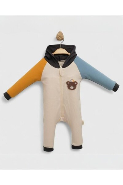 Egelite Baby Boy Hooded Bear Embroidered 6-9-12-18 Months Seasonal Baby Jumps...