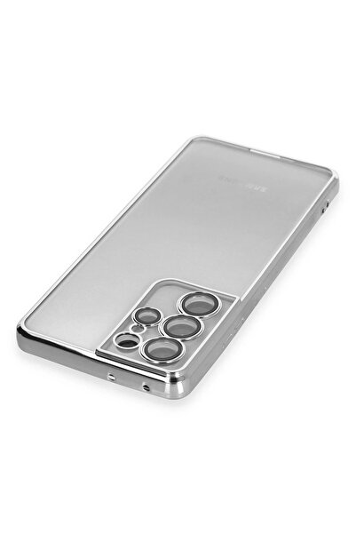 Epilons حافظة جالاكسي S21 من السيليكون مع عدسة - فضي