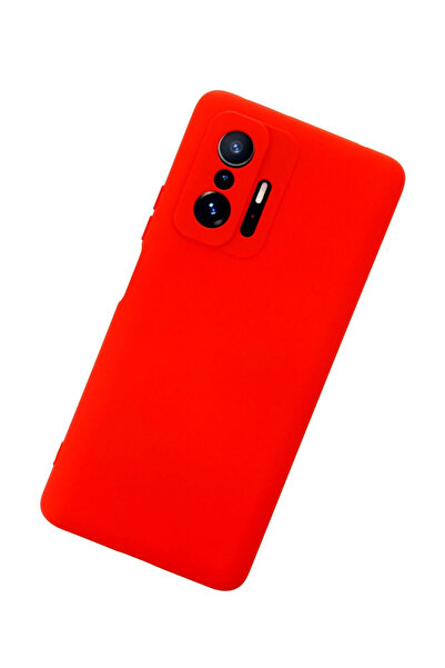 Epilons حافظة Mi 11T من السيليكون المخملي الداخلي - أحمر