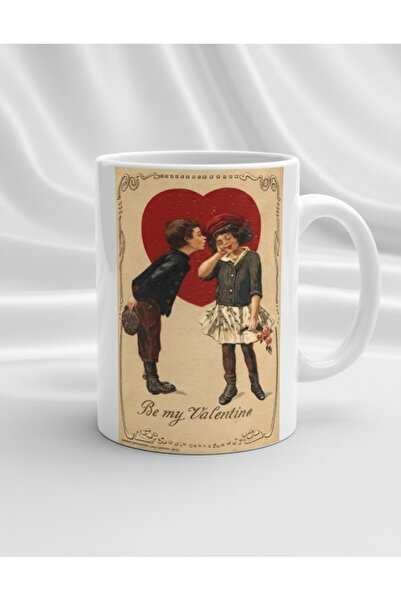sartre art كوب بورسلين بتصميم Be My Valentine - هدية عيد الحب للأطفال بتصميم ...