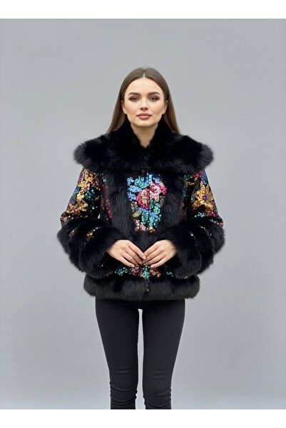 Rabiossa Kadın Premium Nakışlı ve Kürk Detaylı Bomber