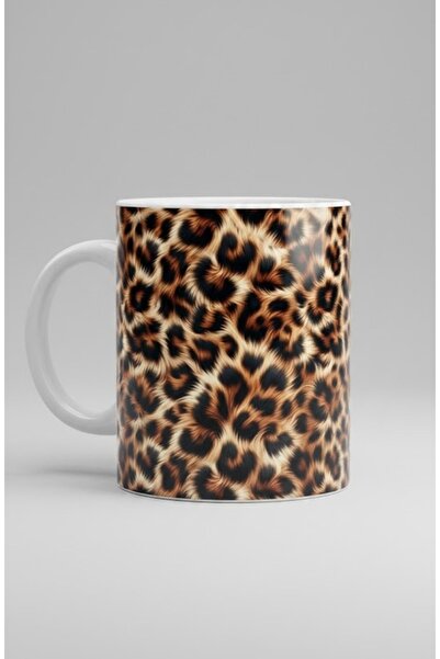 sartre art كوب بنمط الفهد - كوب سيراميك بطبعة الفهد، كوب قهوة وشاي، هدية