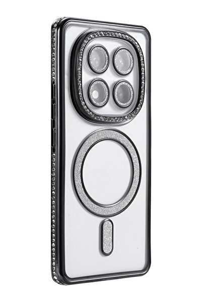 Epilons حافظة ريدمي نوت 14 4G مع شريحة اتصال مزيفة ومغناطيسية - أسود