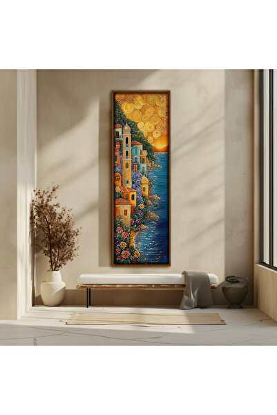 Tuba Decor Tek Parça Gerçek Ahşap dikey Panorama Çerçeveli Tablo