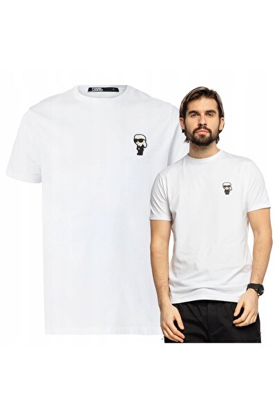 Karl Lagerfeld Men's T-shirt, Karl Lagerfeld, Cotton, White, 2XL