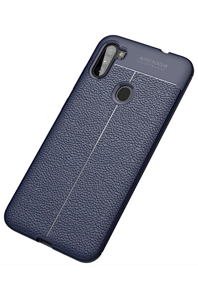 Najmaddin غطاء Newface لهاتف Samsung Galaxy A11 بتركيز تلقائي - أزرق داكن