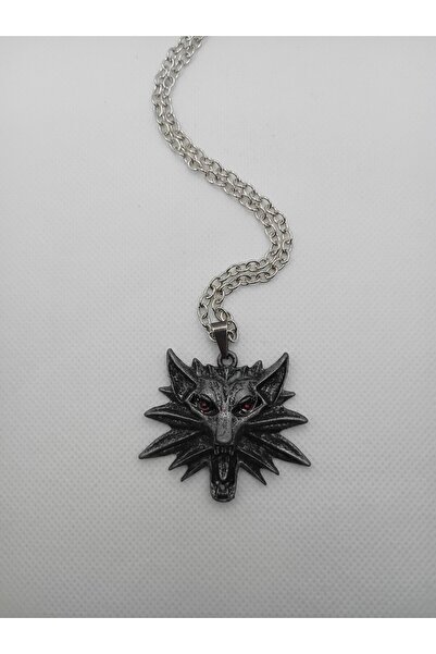 SenpaiSan The Witcher Wolf Head Necklace – Accessory with Metal Chain