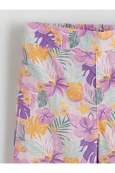LC Waikiki LCW ECO Purple Elastic Waist Με σχέδιο Παντελόνι για κορίτσια