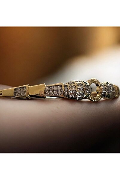 ELZEMORA Zirkon Taşlı Yılanlı Kelepçe Bilezik