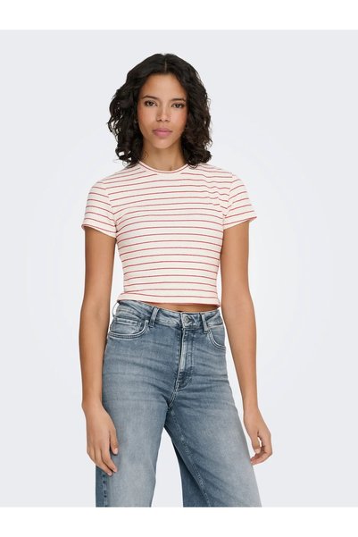 ONLY 15368322 Onlanits S/S O-Neck Cropped Top Jrs