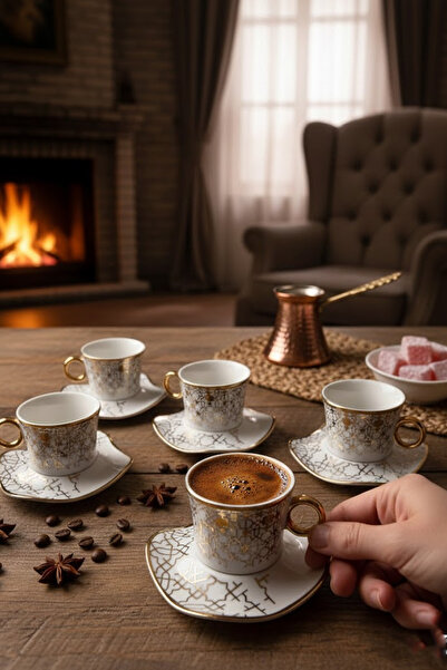 Paçi Glory Yaldızlı Kahve Fincanı Takımı 6’lı