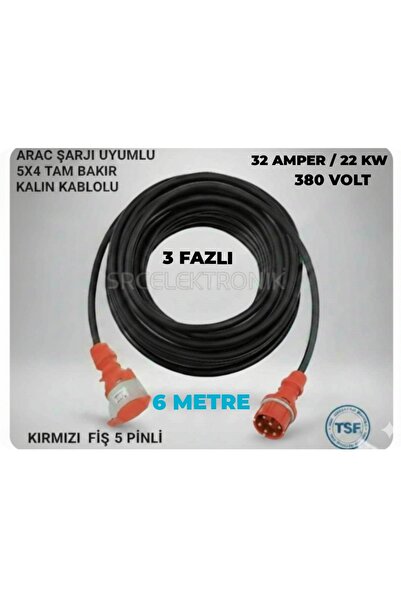 Mutlusan ARAÇ ŞARJI UYUMLU TRİFAZE 380 VOLT (1-10 METRE) 5x4 HES YÜZDE YÜZ TA...