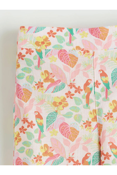 LC Waikiki LCW ECO Παντελόνι για κορίτσια Με σχέδιο με ελαστική μέση σε λιλά ...