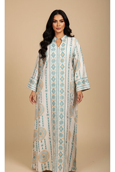 Moda Line Ramadan jalabiya with printed patterns and sparkling sequins