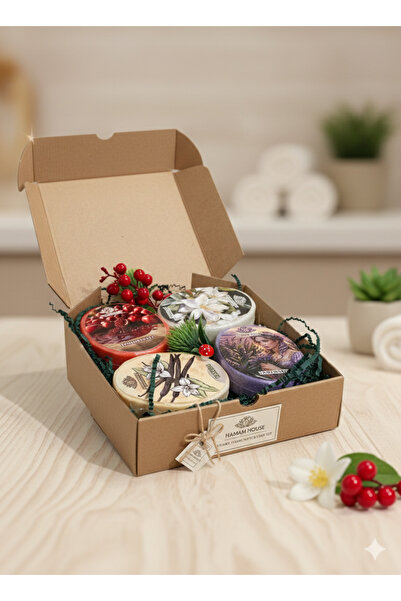 HAMAM HOUSE TURKISH HAMAM Set of 4 Gift Packages (Coconut, Rose, Lemon, Orang...
