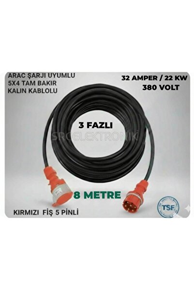 Mutlusan ARAÇ ŞARJI UYUMLU TRİFAZE 380 VOLT (1-10 METRE) 5x4 HES YÜZDE YÜZ TA...