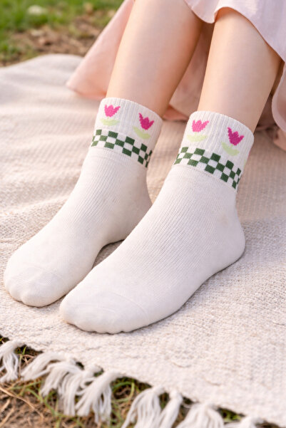 monchermo Lale Desenli Kadın Çorap