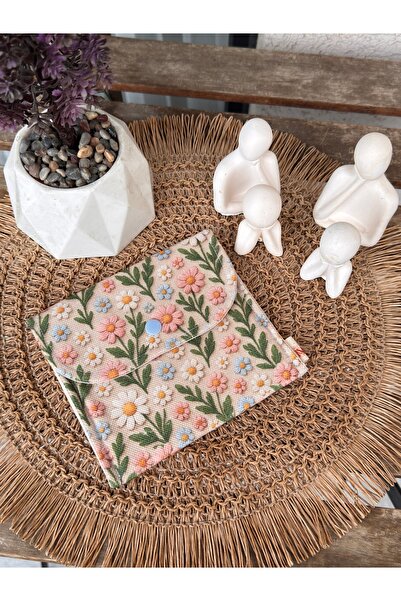 Classbag El Yapımı Özel Desenli Baskı Kumaş, Çıtçıtlı Çok Amaçlı Cüzdan