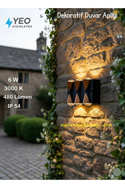 YEO AYDINLATMA 6 Mercekli Modern Bahçe Duvar Lambası - Gün Işığı Dış Cephe Ay...