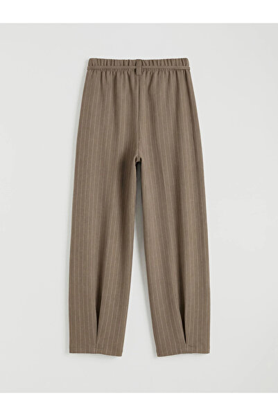 LC Waikiki Pantaloni largi pentru fete, cu model în dungi bej, LCW Kids