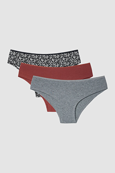 Penti Floral Silhouette 3-Pack Normal Waist Hipster Panties