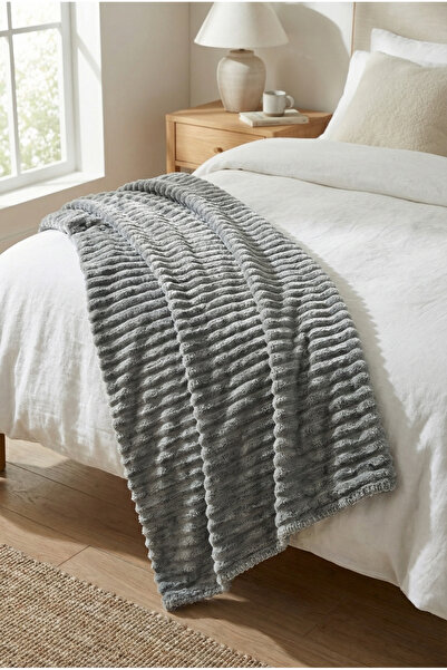 Daisy Çift Kişilik Soft Peluş Battaniye Yatak Örtüsü Sıcak Tutan Yumuşak 200x220