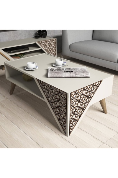 Talis Industrial Style Coffee Table, Vintage Cream