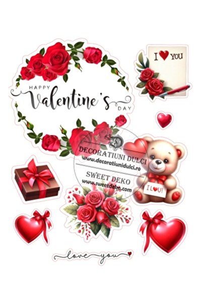 Decoratiuni Dulci Φανταστείτε cometibila trandafi rosii de Valentine's Day - ...