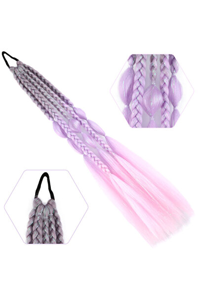 FantaziAtölyesi Motosiklet Kaskı Simli Örgülü At Kuyruğu - ACM06S