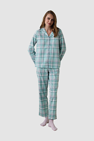 Penti Ellie Plaid Shirt Collar Long Sleeve Pajama Set
