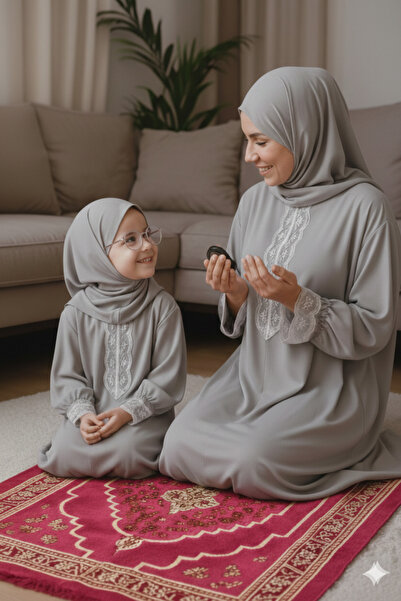 Defkay Set de șal și rochie de rugăciune pentru mamă și fiică