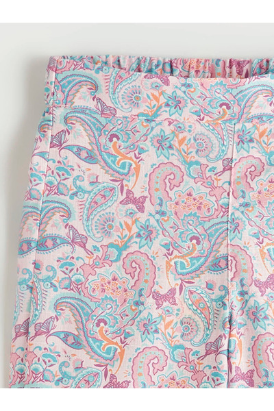LC Waikiki Παντελόνι για κορίτσια LCW ECO Pink Με σχέδιο με ελαστική μέση