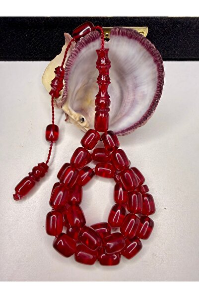 İskenderun Tesbihcilik Systematic Set Blood Red Catalin Prayer Beads
