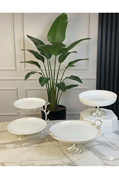 Sillage Home 3-Piece Porcelain Presentation Set, Cookies, Salad and Presentat...