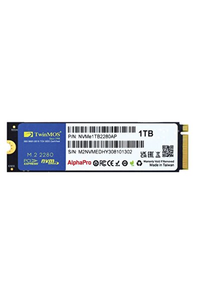 TwinMOS 1Tb 3600/3250Mb/S M2 Pcie Gen3 Nvme Ssd Nvme1Tb2280Ap 3D Nand