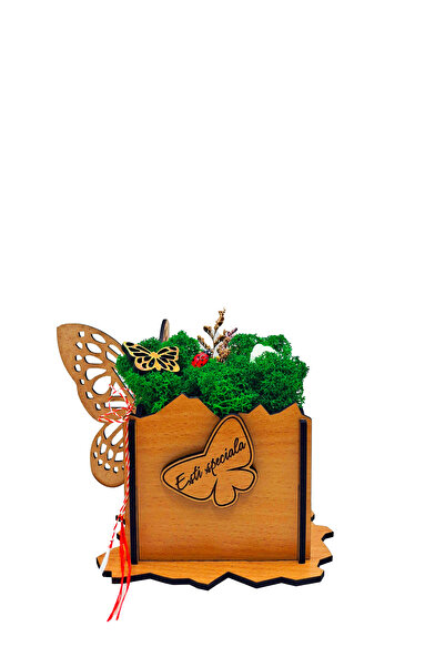 OEM Martisor Gift Box with Natural Lichens, Wooden Decor with Message You Are...