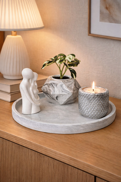 SCA CANDLE Decorative Tray + Flower Pot + Candle Holder (Candle Included) + T...