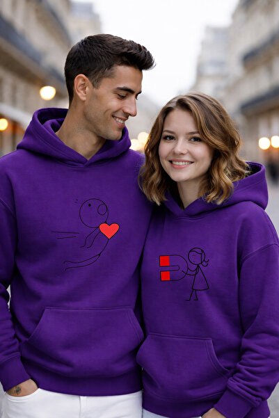 LORVEX Sweatshirt Couple Combination February 14 Valentine's Day Love Magnet ...