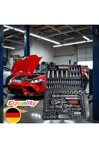 OEM Socket wrench set, 1/2"-1/4" ratchet, 108 pieces - Chrome vanadium steel