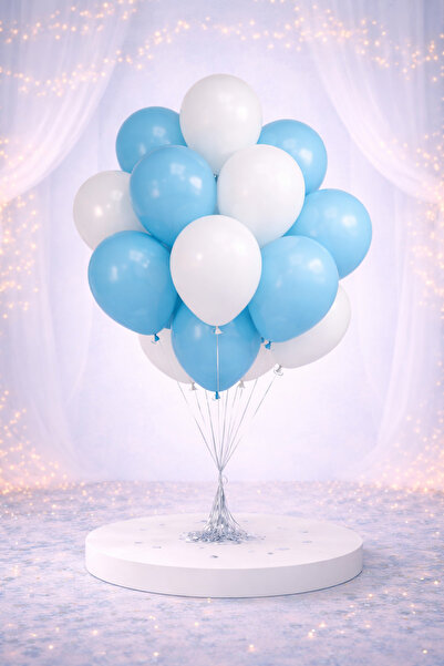 Işıltı Balon Dükkanı Premium Blue and White Balloon Set – Birthday & Opening ...