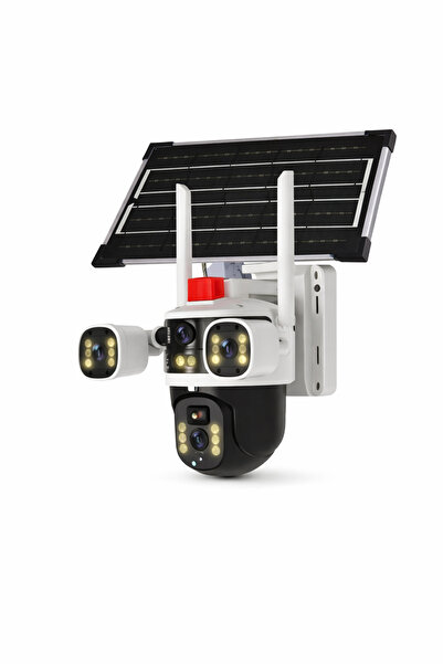 Otto Cameră de Supraveghere Solară Ultra HD, 3 Camere, WiFi/4G, Viziune Noctu...