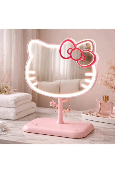 Generic Hello Kitty 3 Mod Işıklı Makyaj Aynası Pembe