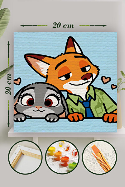 Palmiye Hobi Sanat Kırtasiye Sayılarla Boyama 20x20 Cm Tuval Seti Fırça Boya ...