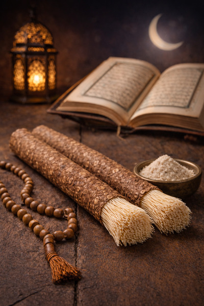 AROMENZA مسواك الكريش الذهبي (قطعتان) - عصا تنظيف الأسنان الطبيعية الفاخرة ال...