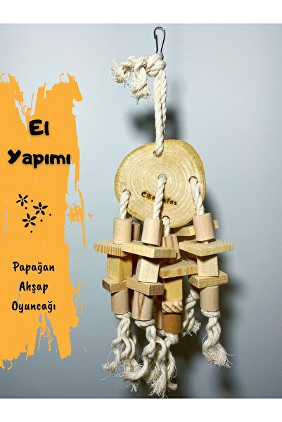 Ciko Kafes Papağan Ahşap Sade Parçalama Oyuncağı