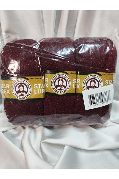 Ören Bayan STAR LUREX Bordo El Örgü İpi (3 Adet) - Renk: 035K