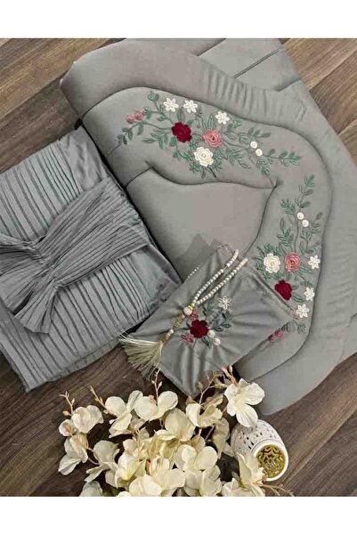 Gerenic طقم صلاة نسائي فاخر يتكون من سجادة مبطنة وشرشف وبيت مصحف.