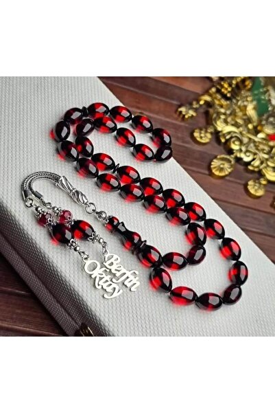 kral hediyelik KIRMIZIorjınal cıft renk isme özel gümüş isimlili harflı püskü...