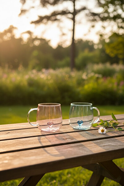 PABLİTO Kalp Figürlü 2’li Kupa Bardak