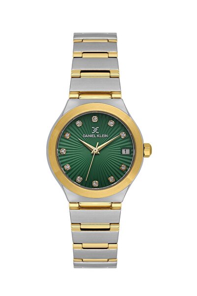 Daniel Klein Dial Green Band Gold Silver Color 30 mm Women's Wrist Watch and ...